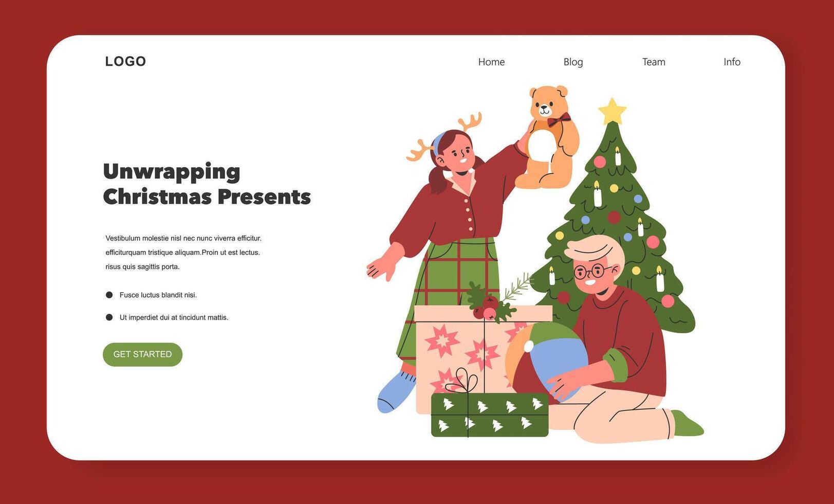 Christmas Family. Flat Illustration vector