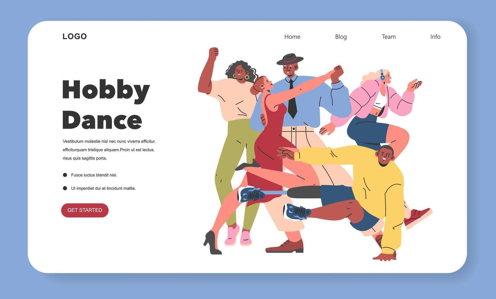 Hobby Dance. Flat Illustration vector