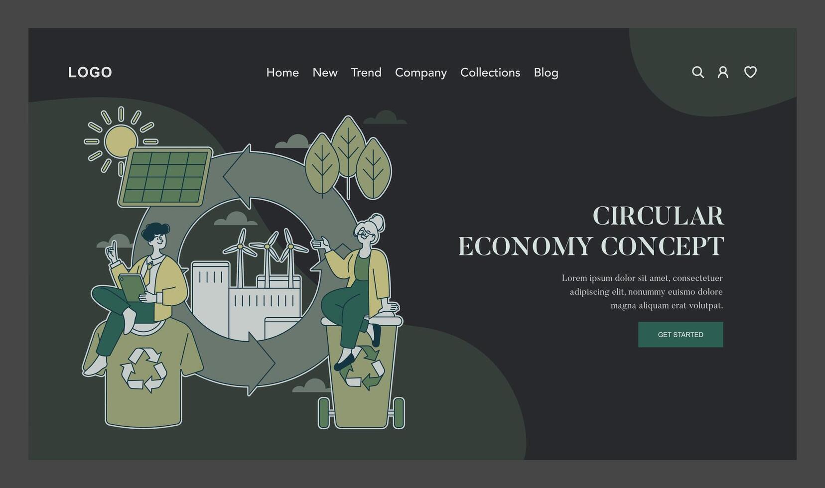 Ecosystem Conservation. Flat Illustration vector