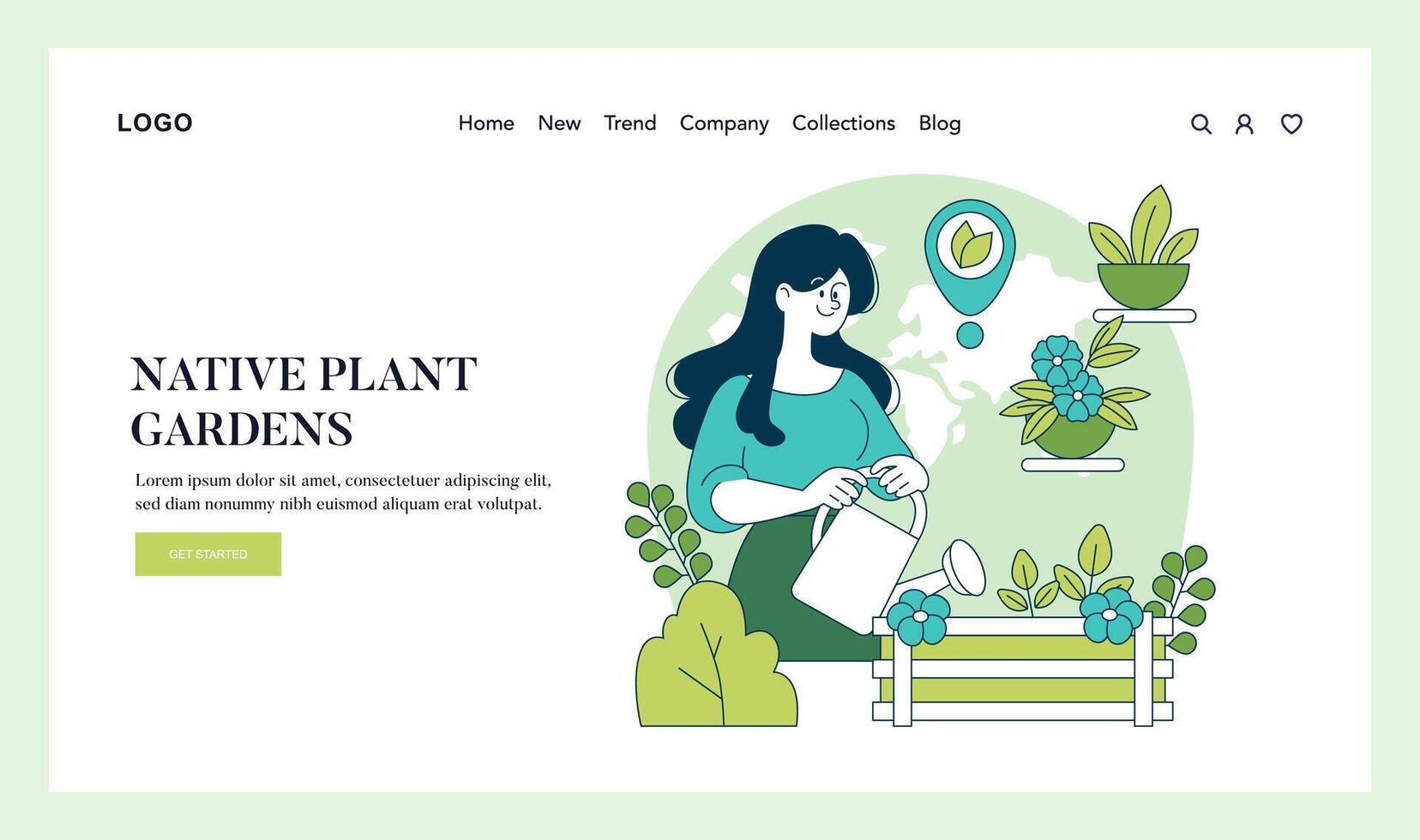 Green Infrastructure. Flat Illustration vector