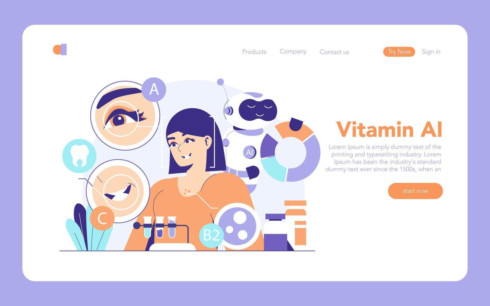 Healthtech. Flat Illustration vector