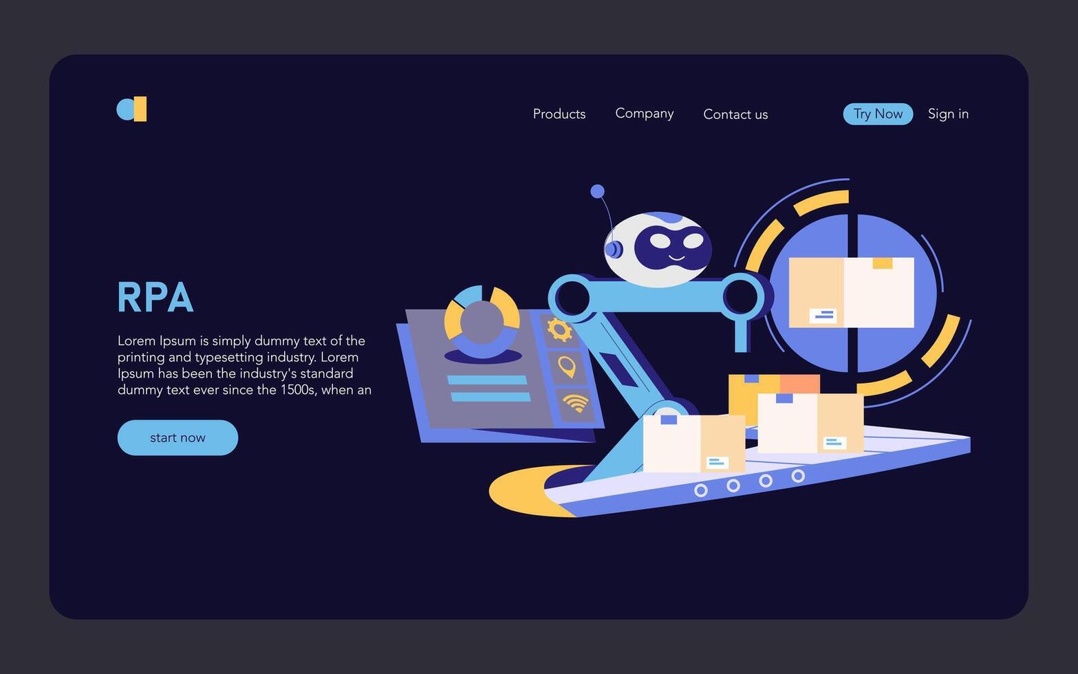 Logistics Automation. Flat Illustration vector