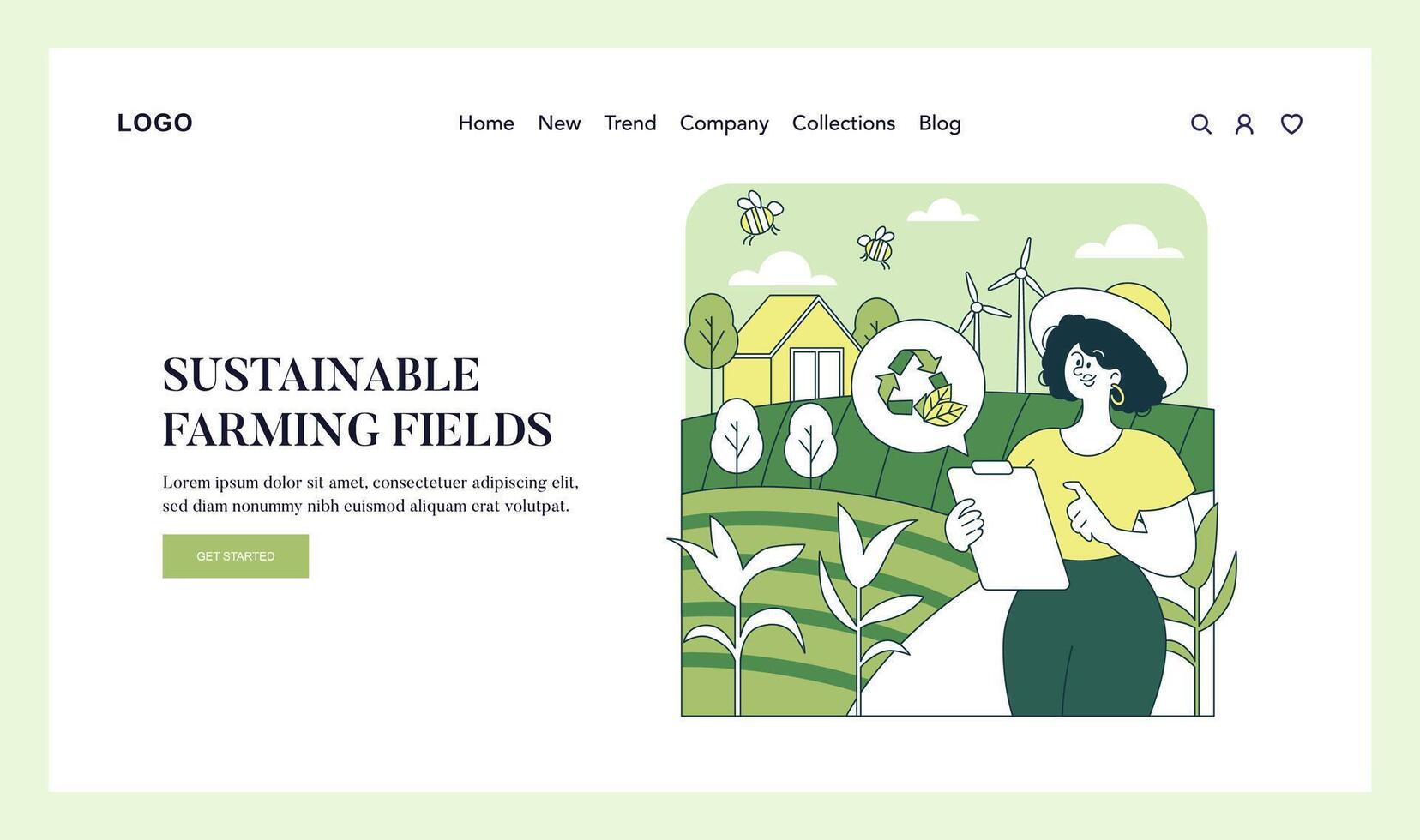 Ecosystem Conservation. Flat Illustration vector