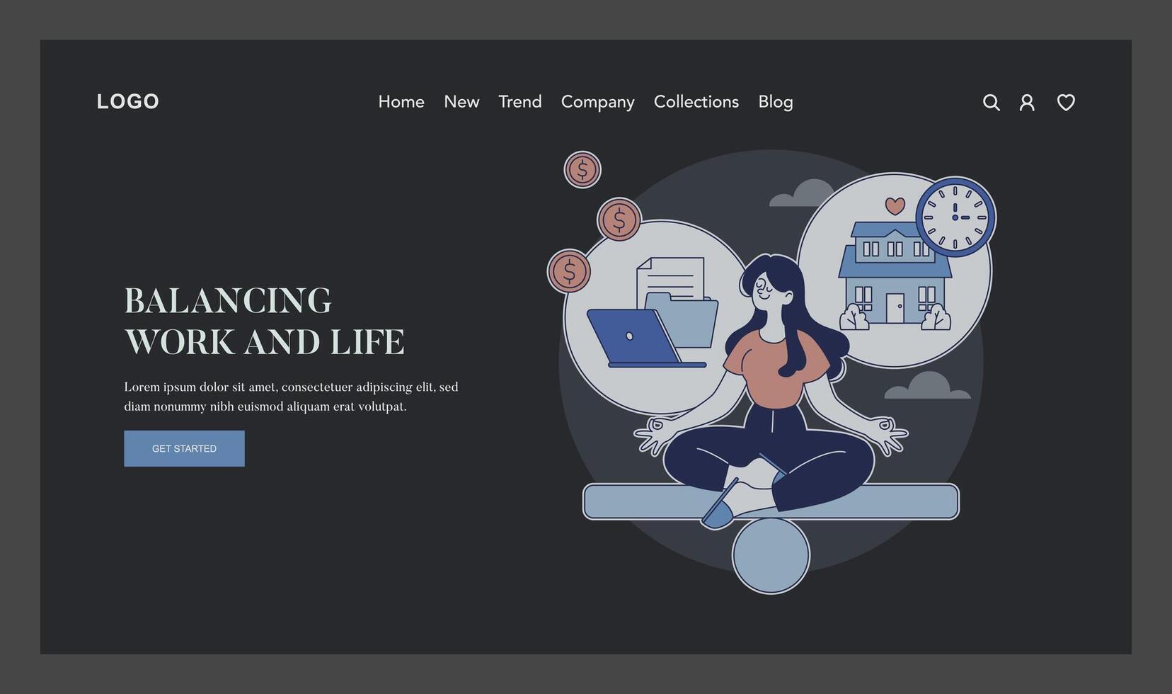 Work Burnout Prevention. Flat Illustration vector