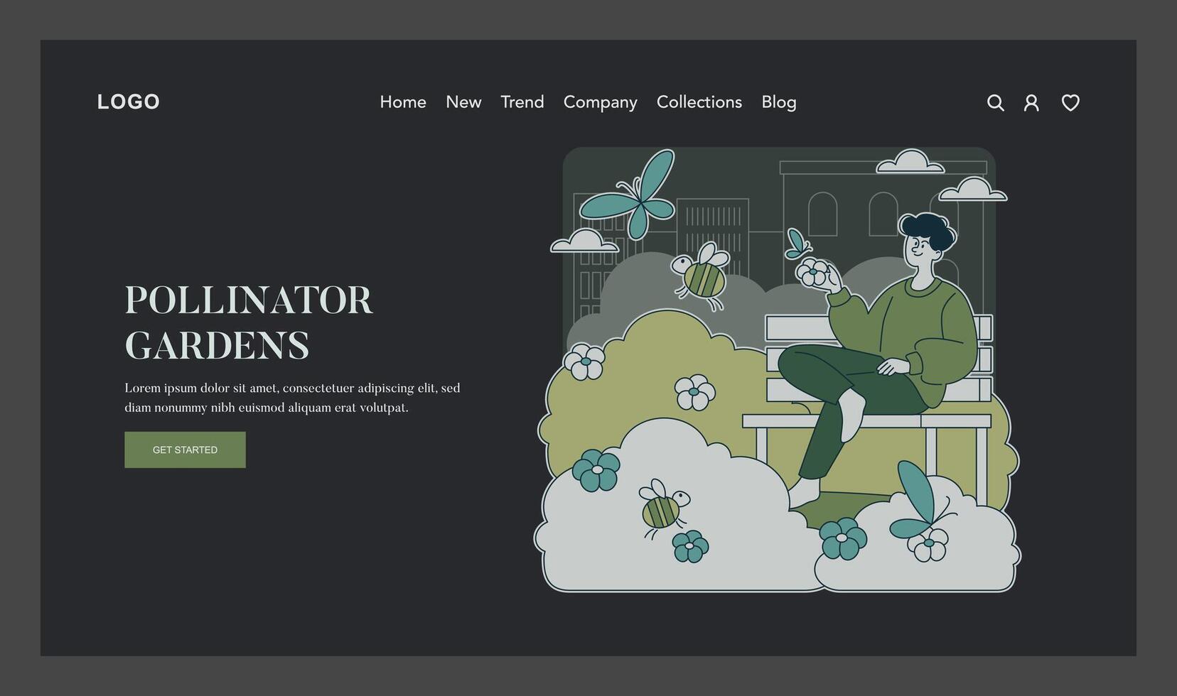 Green Infrastructure. Flat Illustration vector