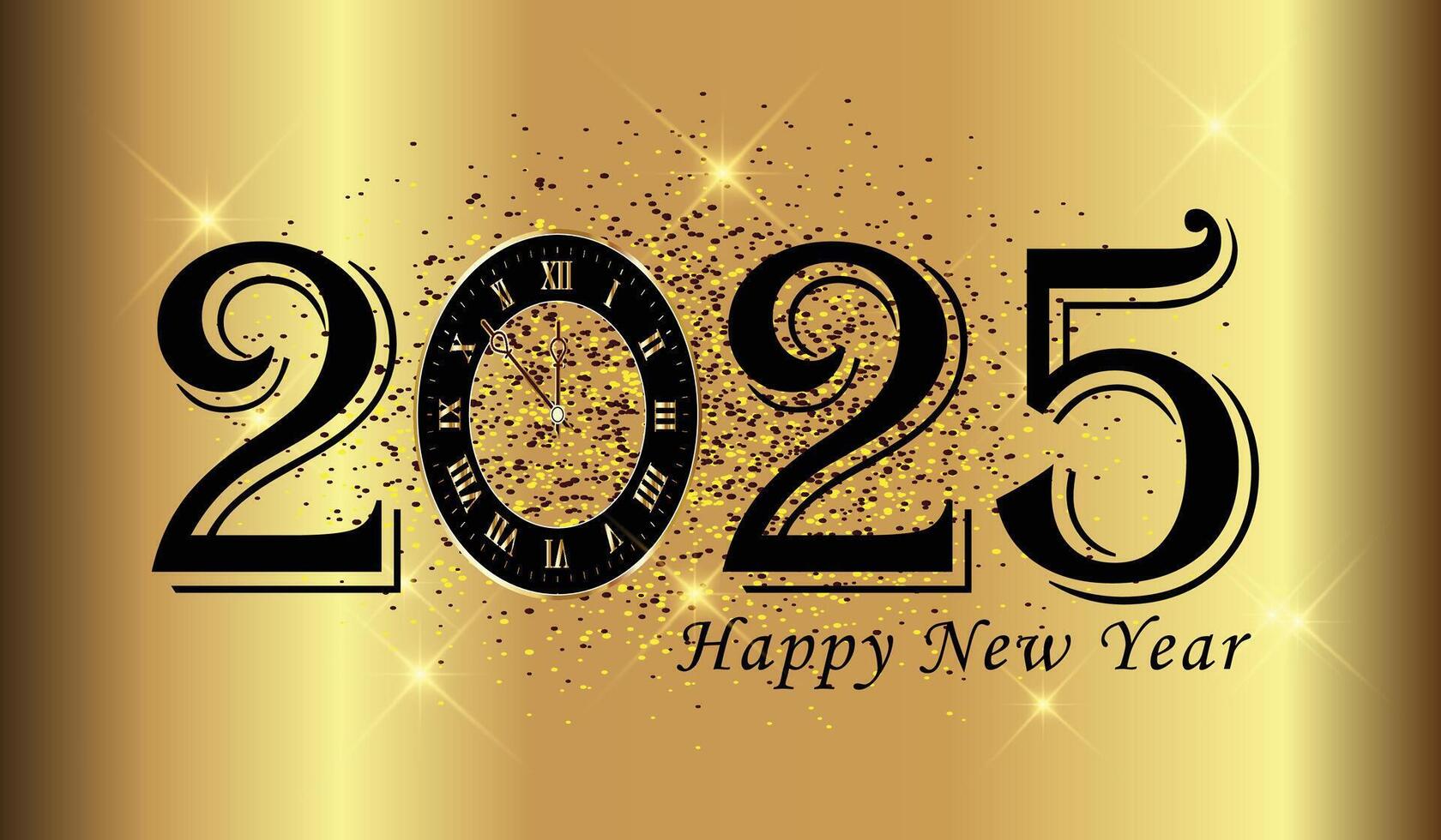 Happy New Year celebration Greeting luxurious design, New Year 2025. vector