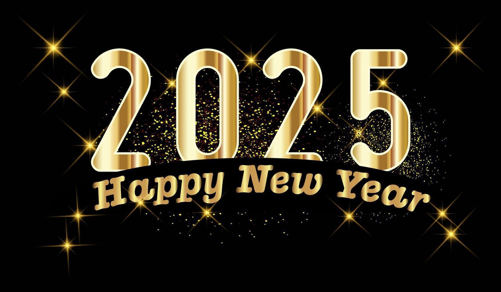 Happy New Year golden template, Premium Greeting card template 2025 vector