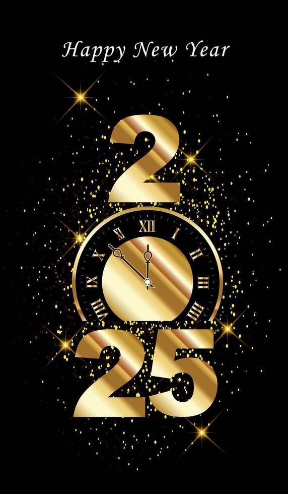 Free Happy New Year 2025 creative template, new year Greeting template. vector