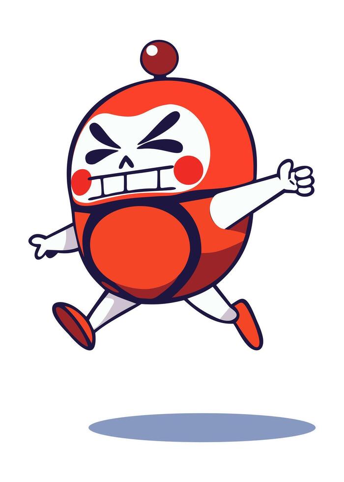 Cute japanese daruma doll. isolated illustration vector