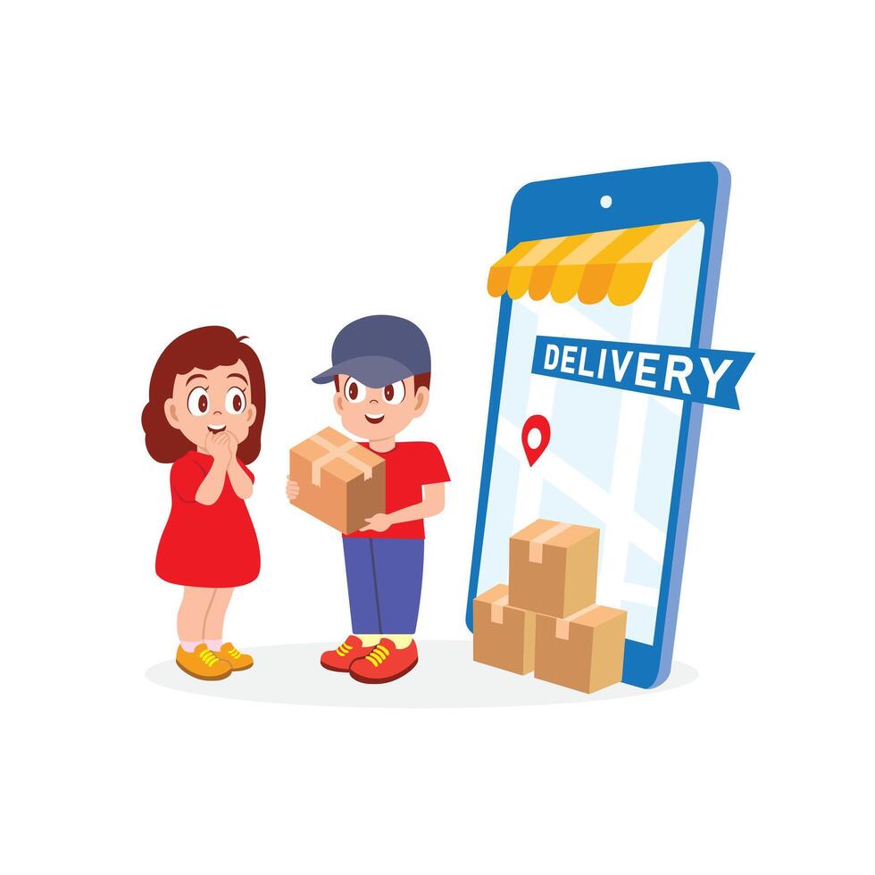 Professional Package Delivery Solutions. Cartoon illustrations vector