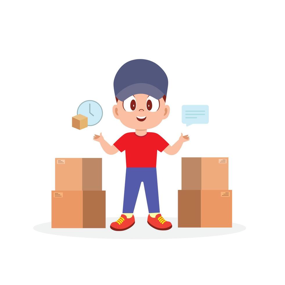 Efficient and Fast Delivery Service vector
