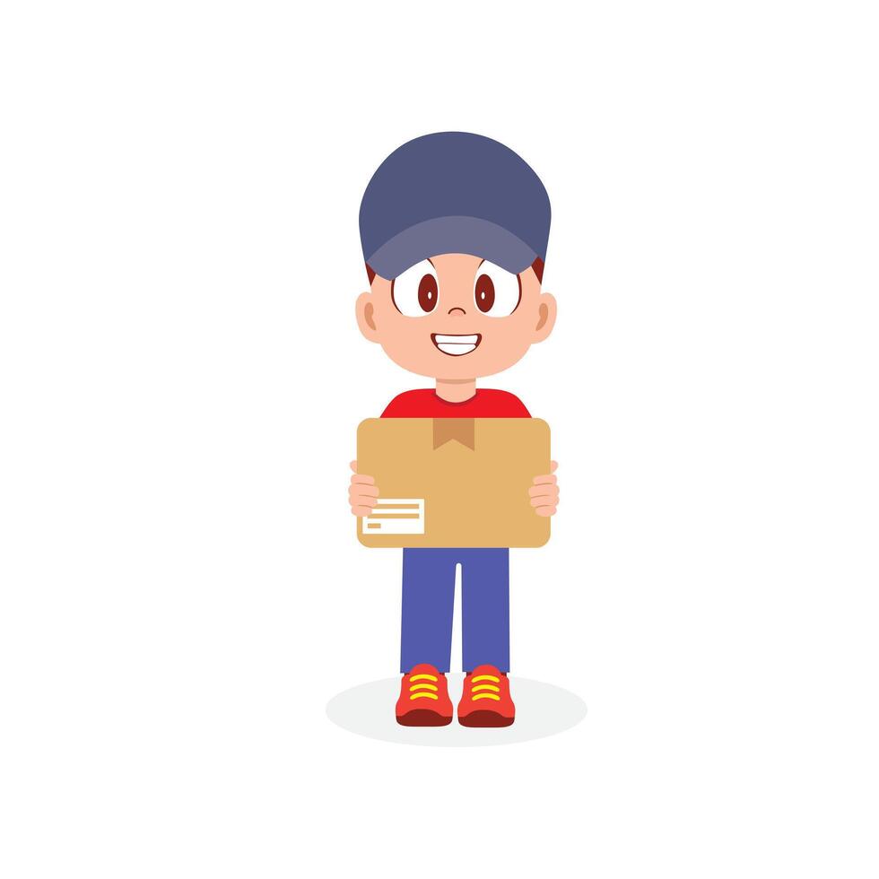 Fast and Friendly Delivery Boy vector