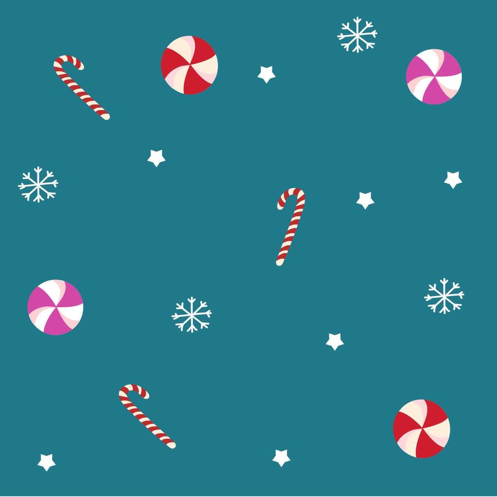 pattern with christmas elements and sweets blue background vector