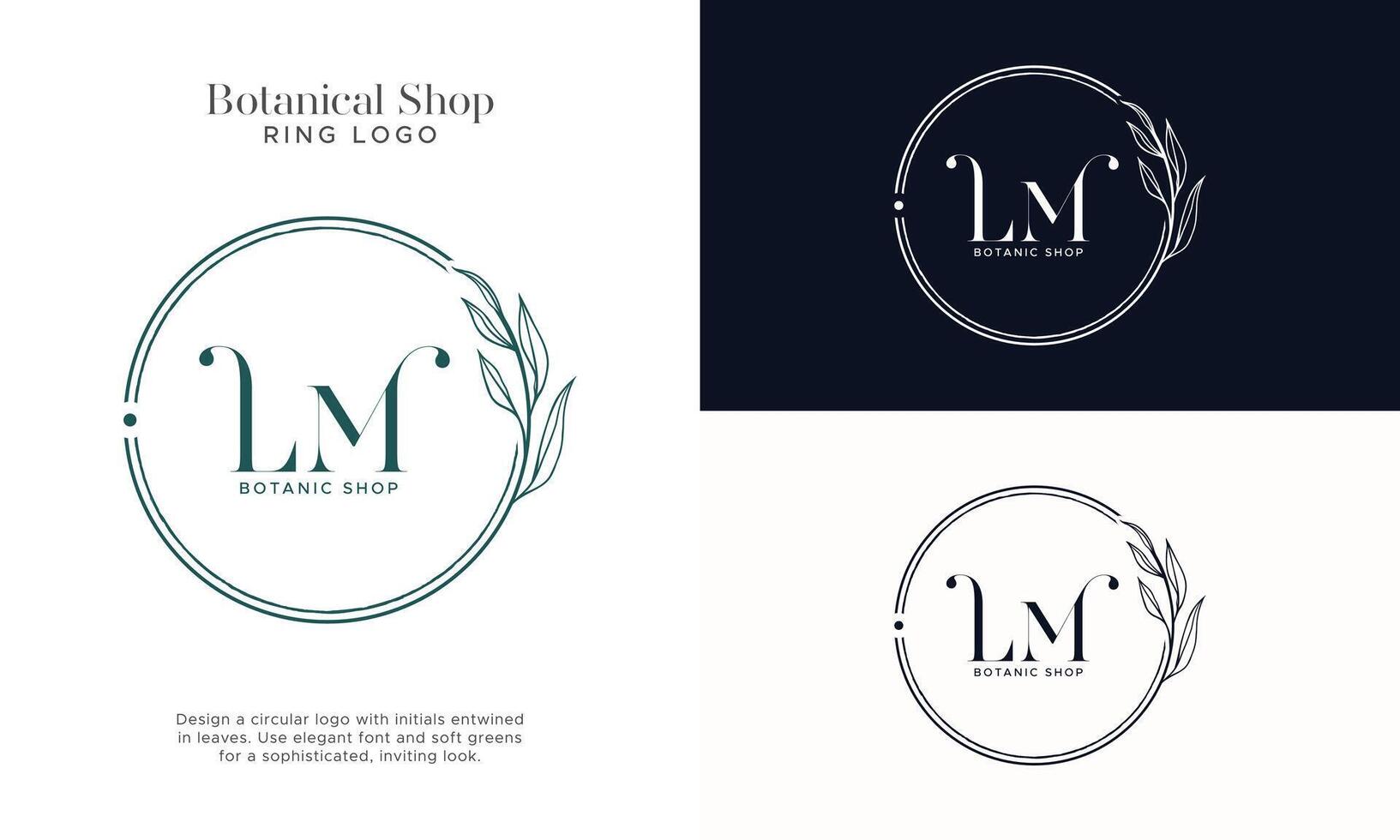 Botanical Flower LM initial Logos Template vector