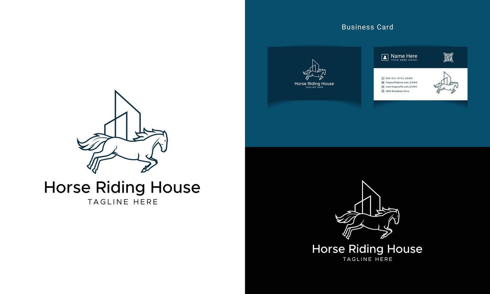 Minimalist Horse Riding Logo vector