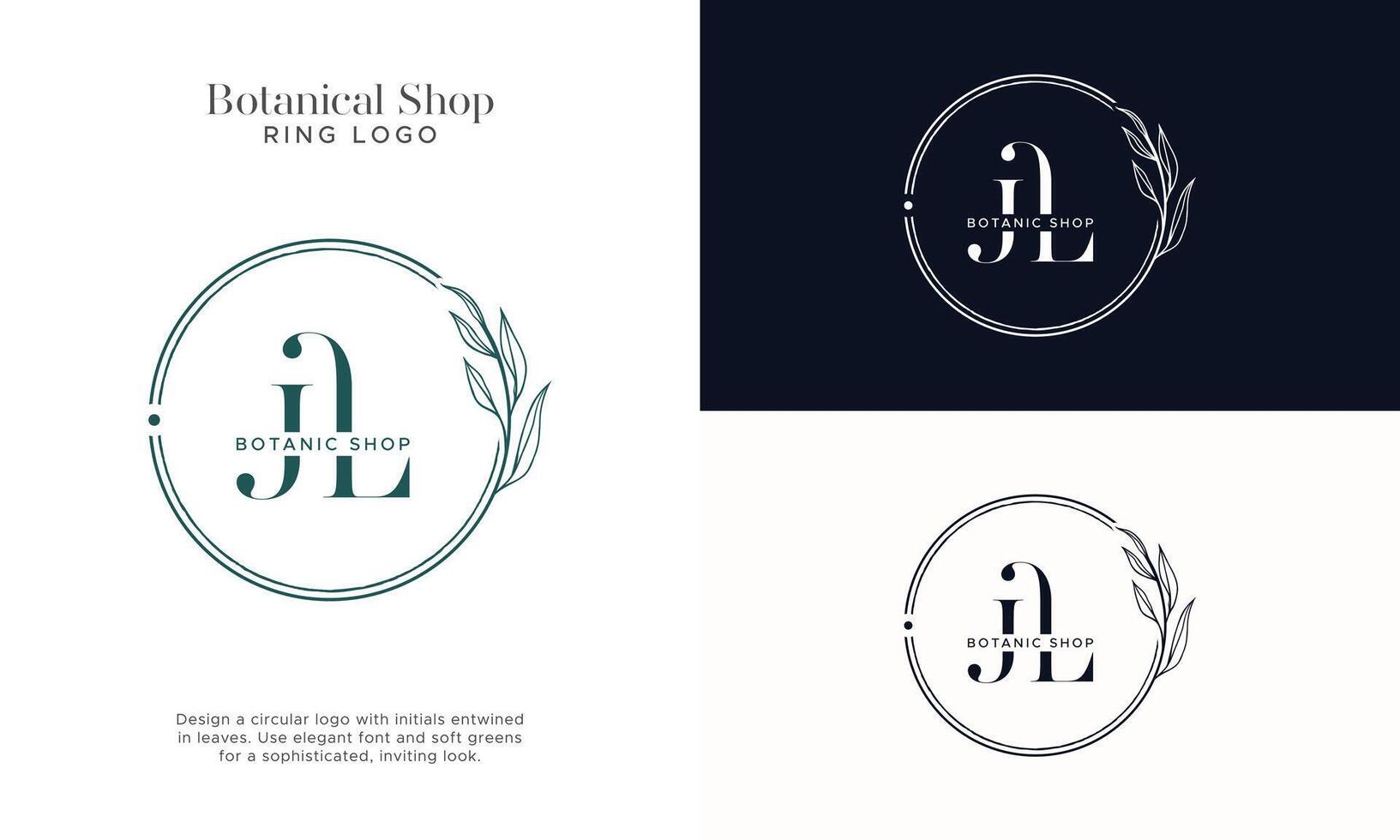 Botanical Flower JL initial Logos Template vector