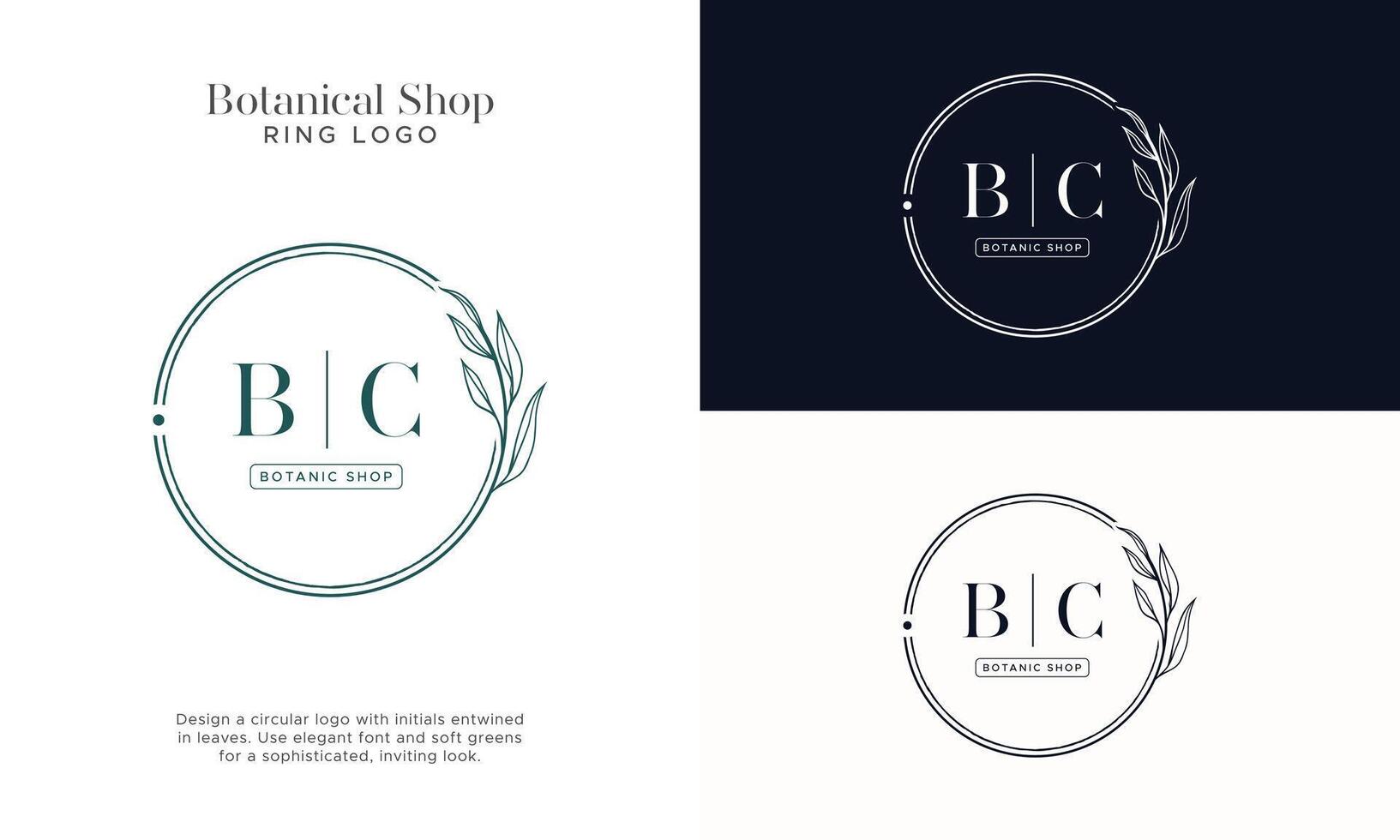 Botanical Flower BC initial Logos Template vector