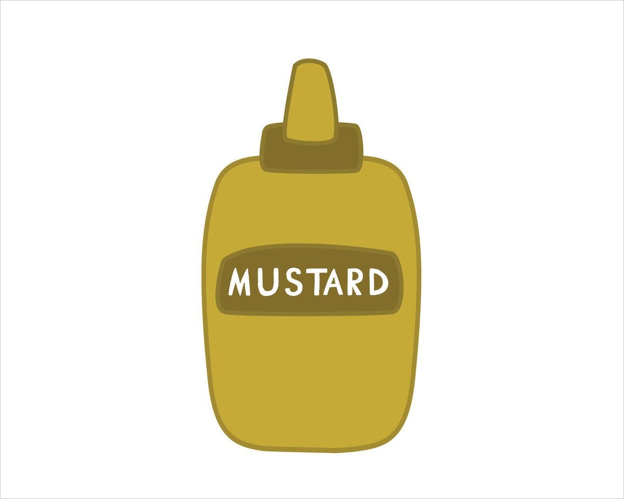 Mustard Bottle Illustration for culinary design vector