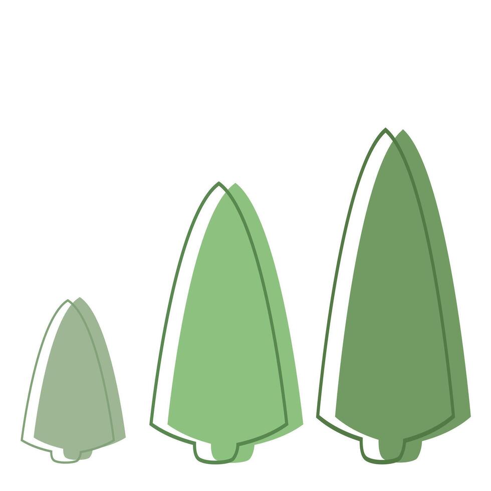 Minimal Christmas Trees in Three Sizes vector