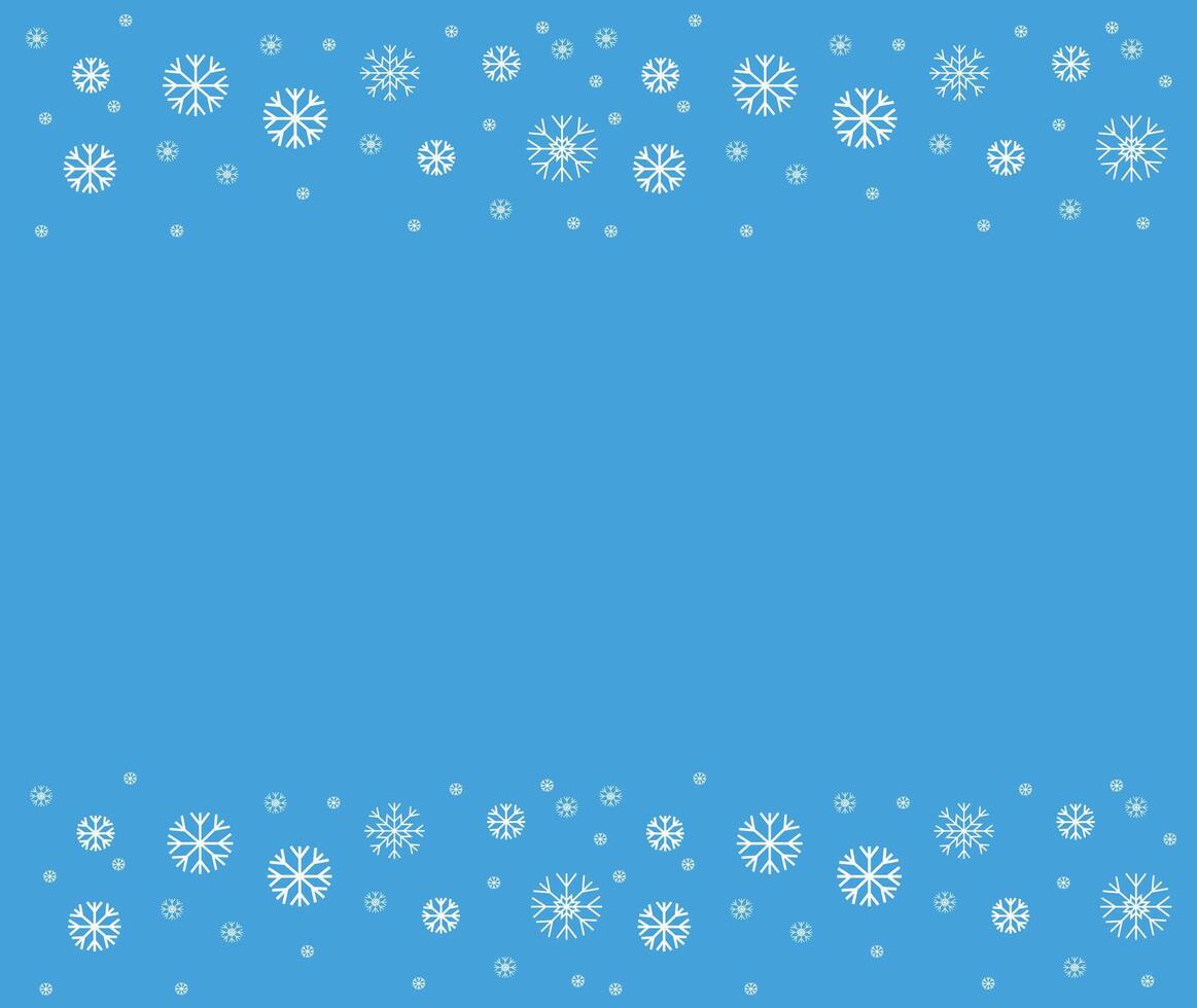 White Snowflake Border on Blue Background vector