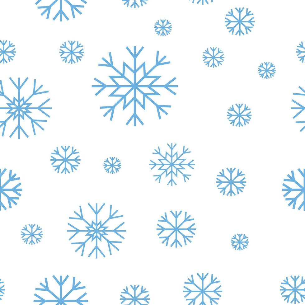Blue Snowflake Pattern on White Background vector