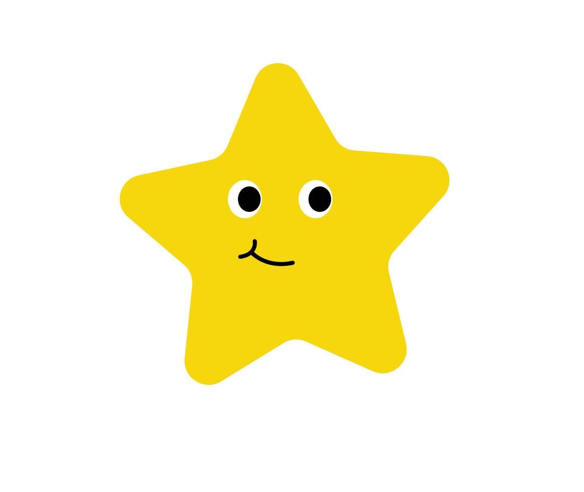 Cute Smiling Yellow Star Icon vector