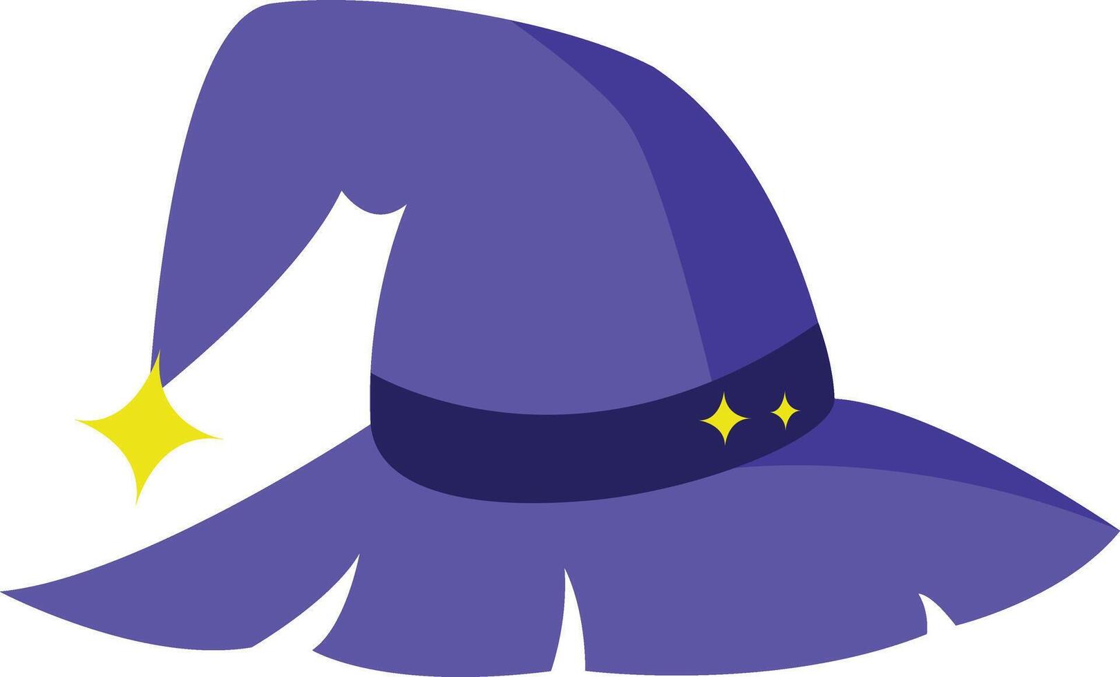 Purple Witch Hat with Stars vector