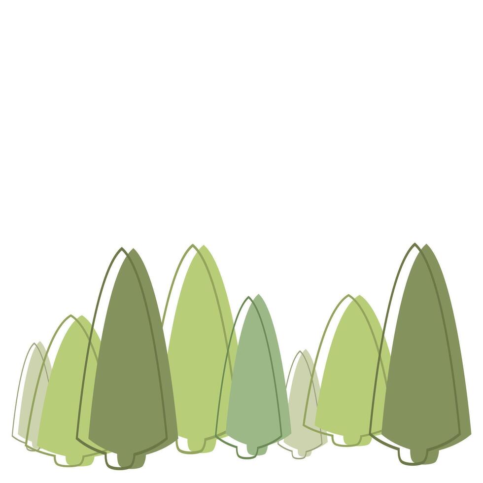 Minimal Green Christmas Tree Forest Illustration vector