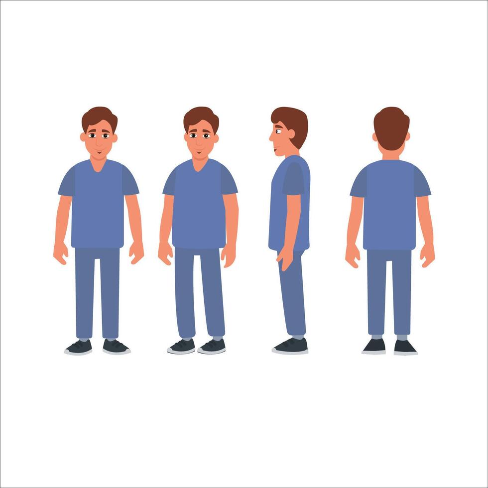 man in four angles vector