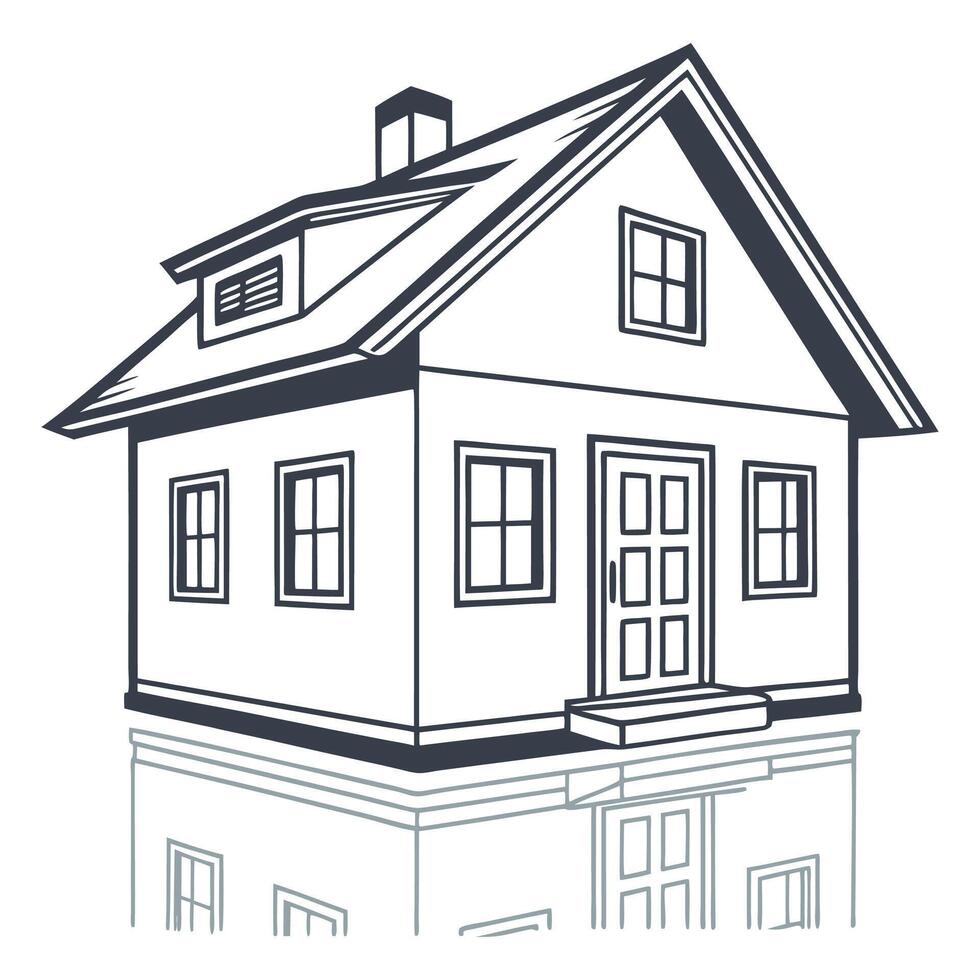 Flat design house silhouette vector