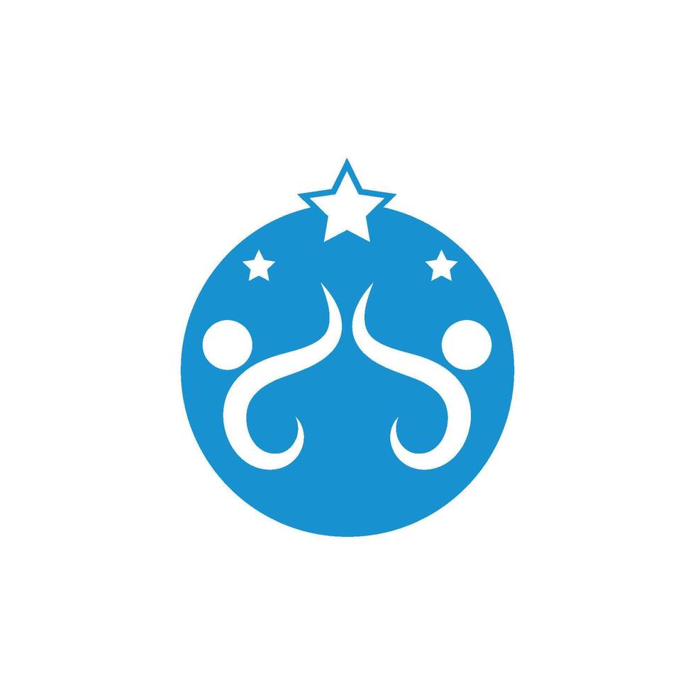 the character of success people and community logo icon vector