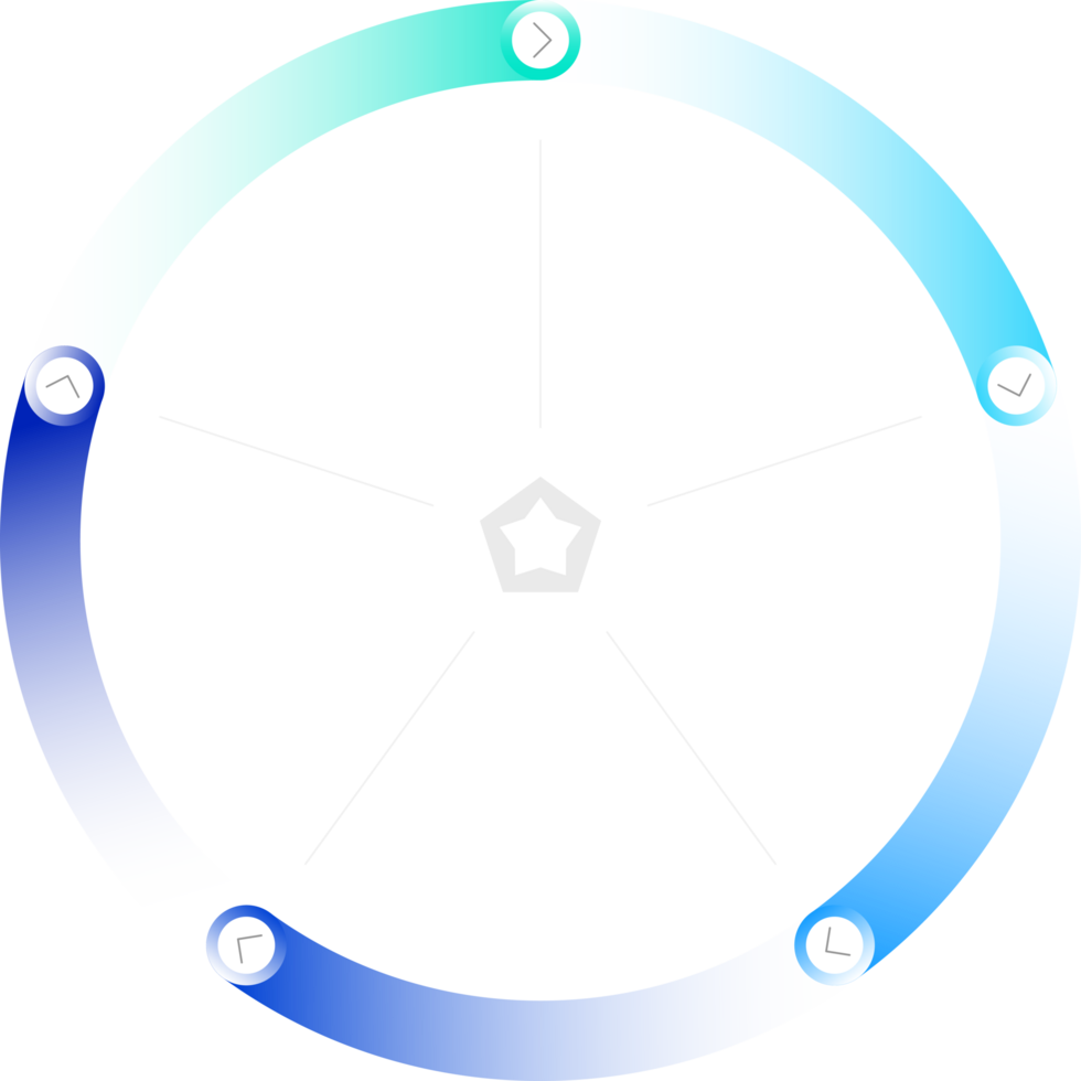 5 Circular Diagram Flow Infographic template isolated clipart png