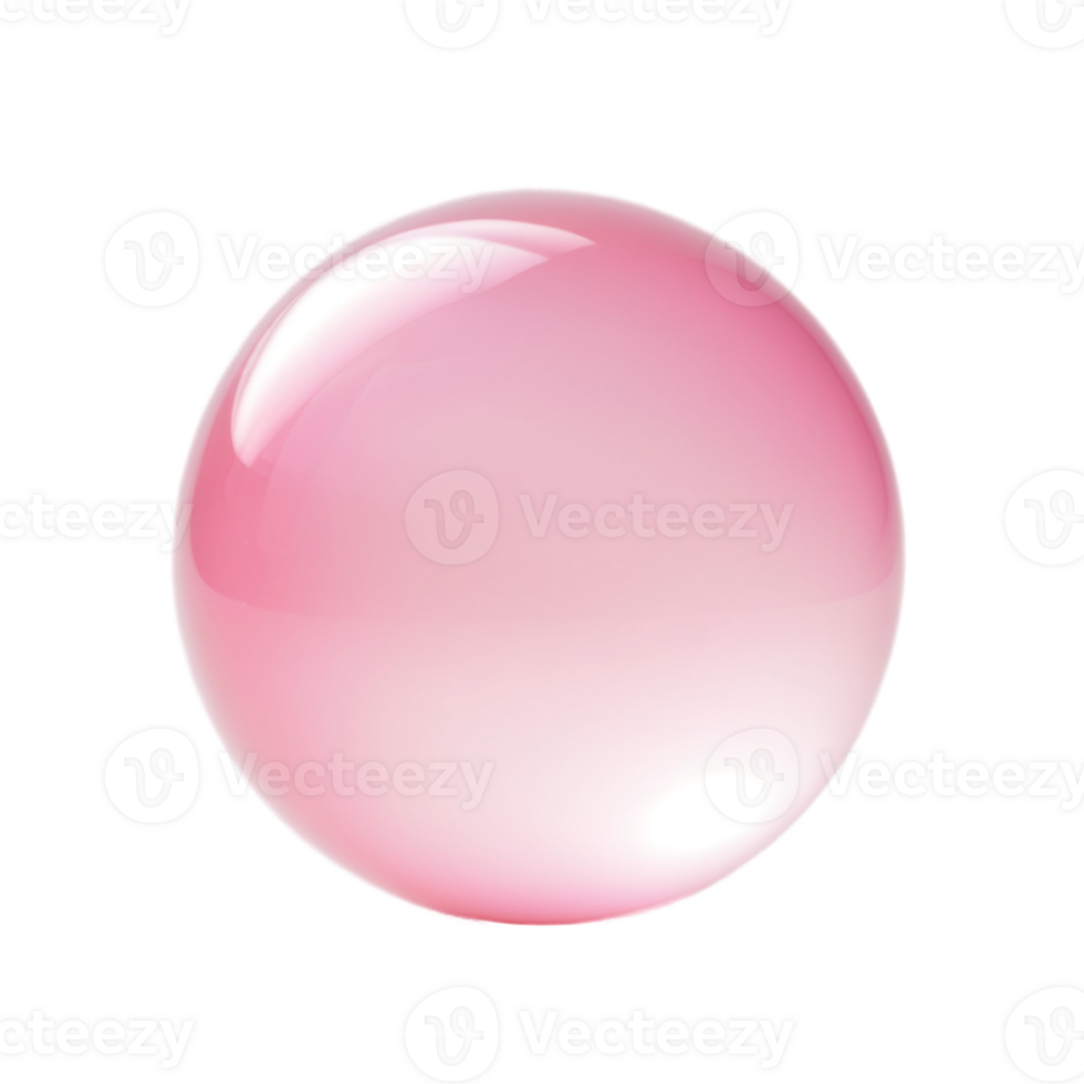 Glossy Pink Sphere on Transparent Background on Transparent Background png