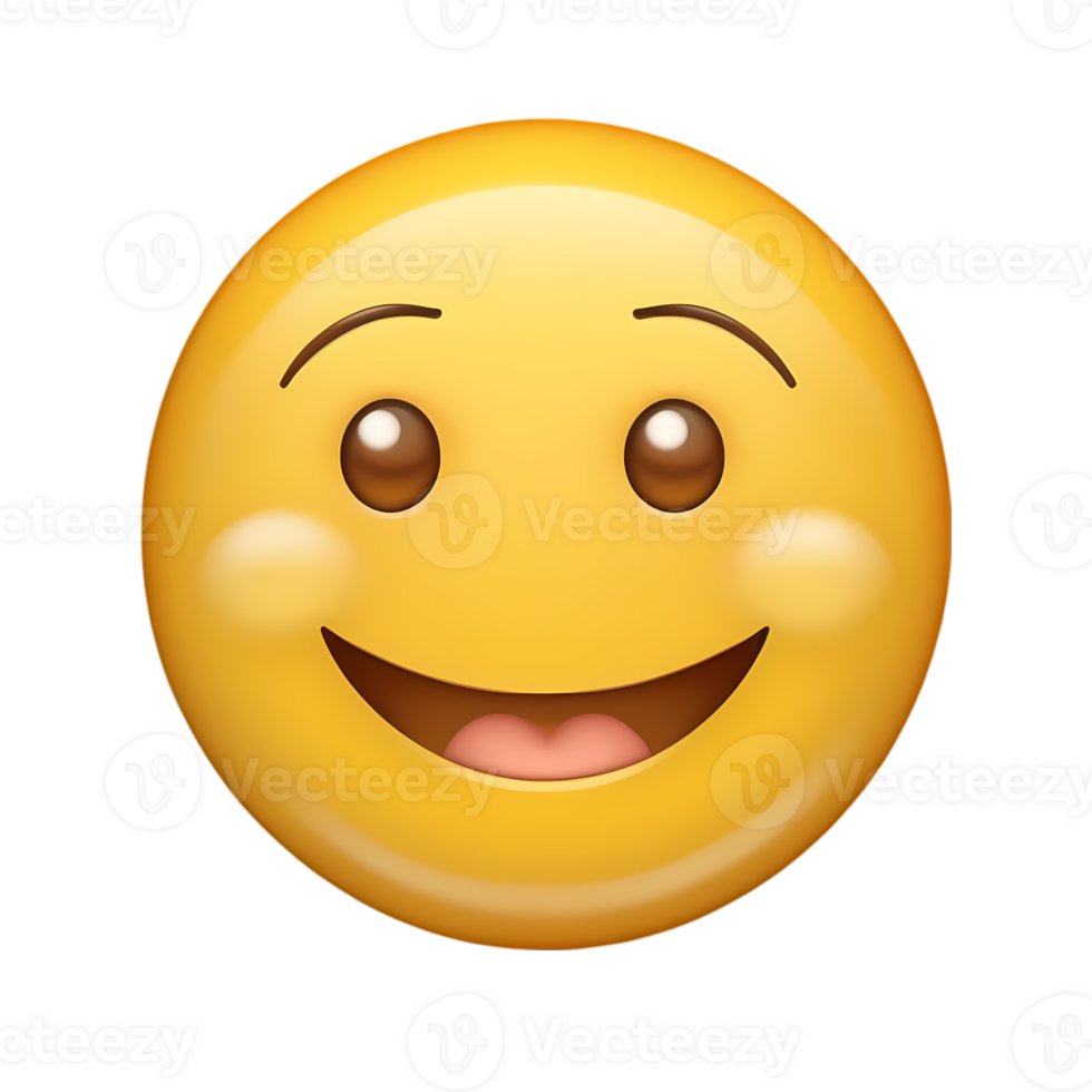 Smiling Emoji with Open Mouth on Transparent Background png