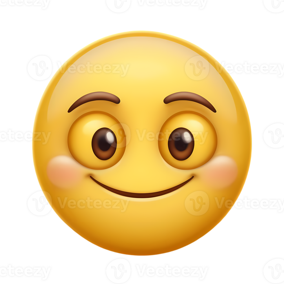 Smiling Emoji with Blushing Cheeks on Transparent Background png