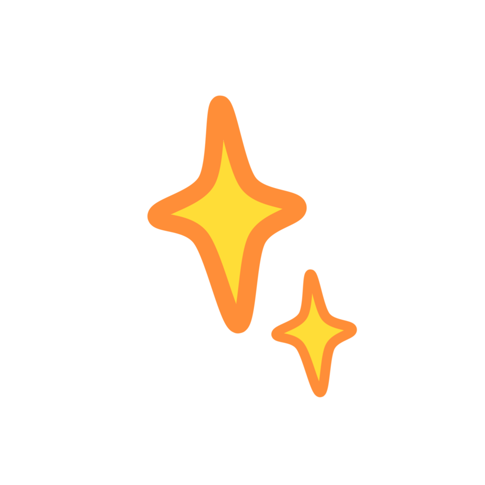 Two star Doodle art illustration png