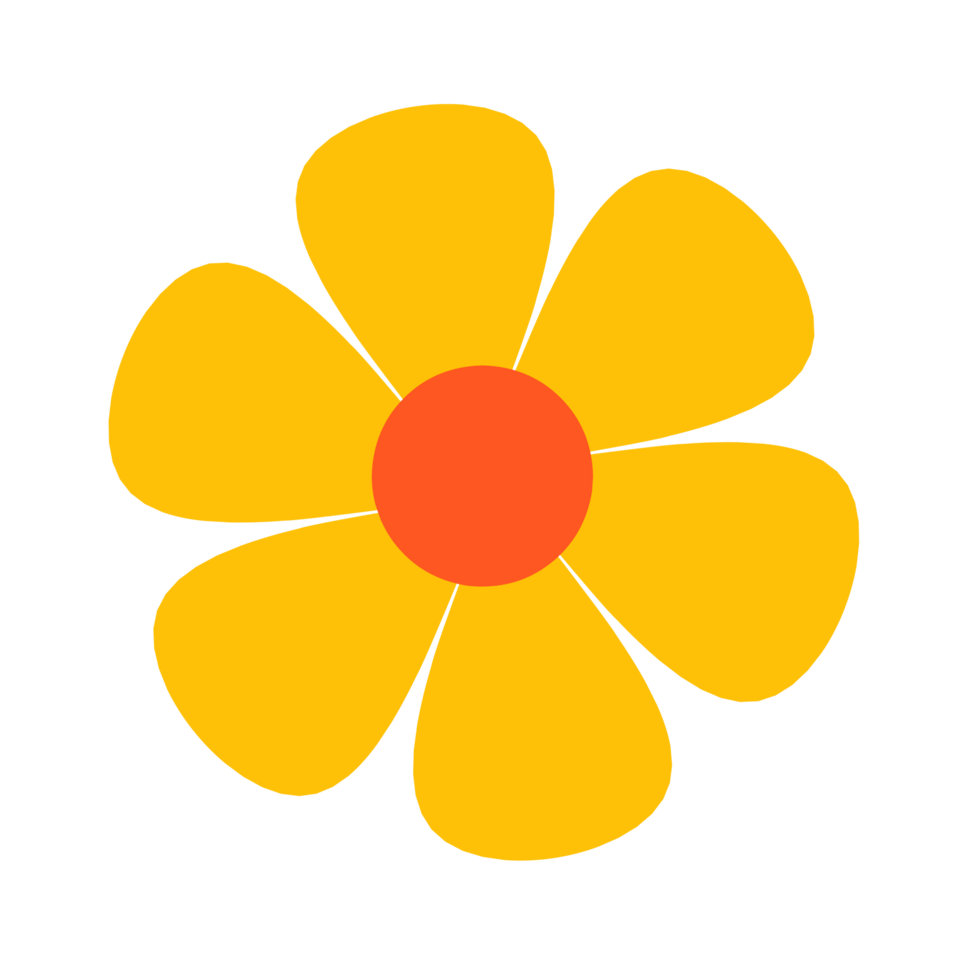 Yellow flower Doodle art illustrator png