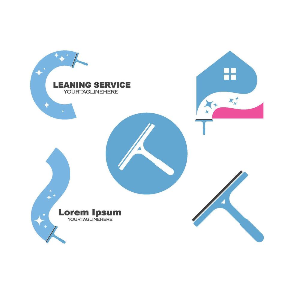 cleaning service logo illustration design vector