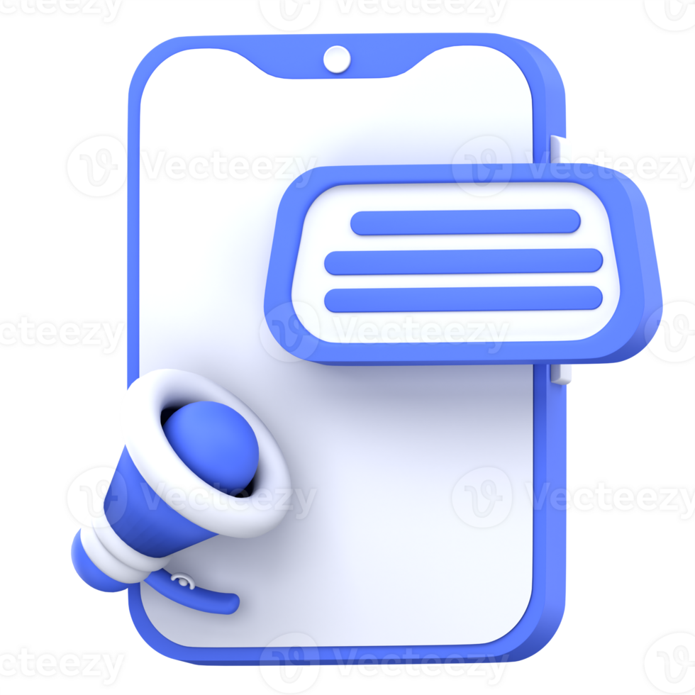3d illustration mobile marketing png