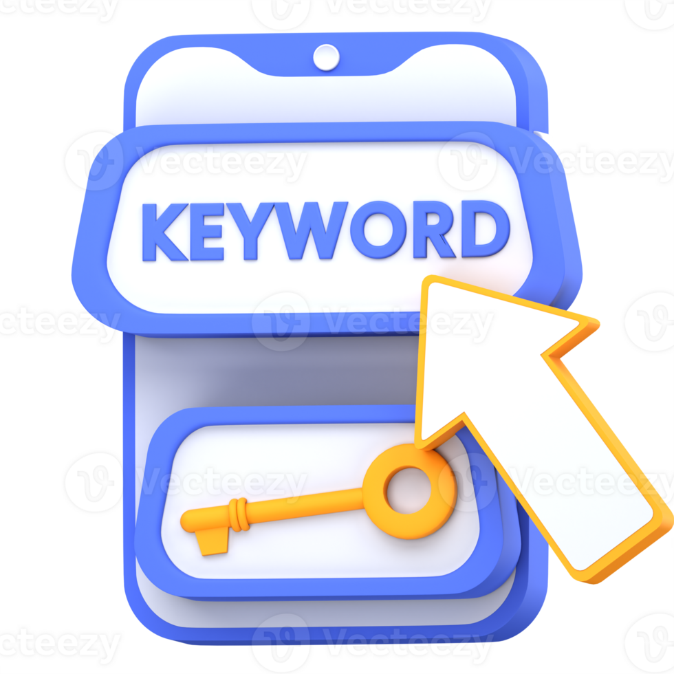 3d illustration keyword research png