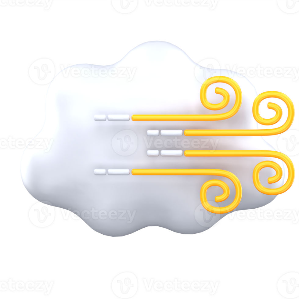 3d illustration cloudy wind weather png