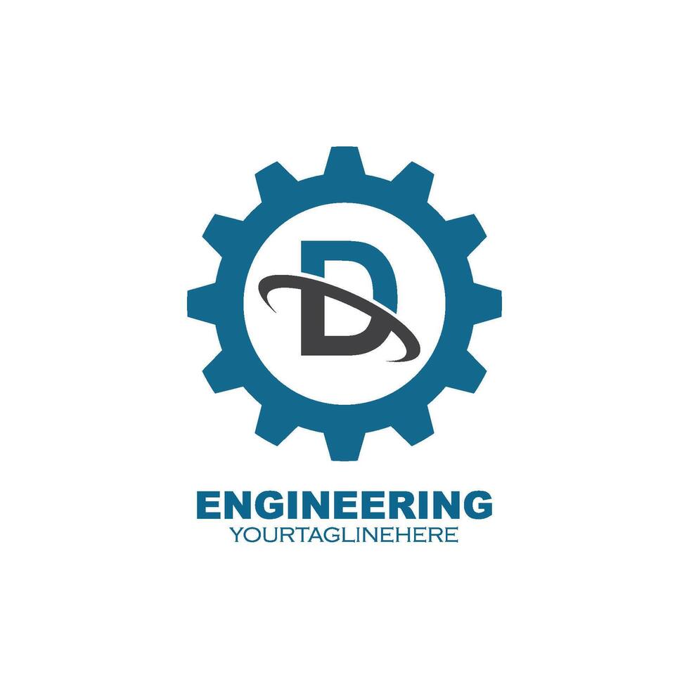 Gear Logo with d letter icon illustration vector