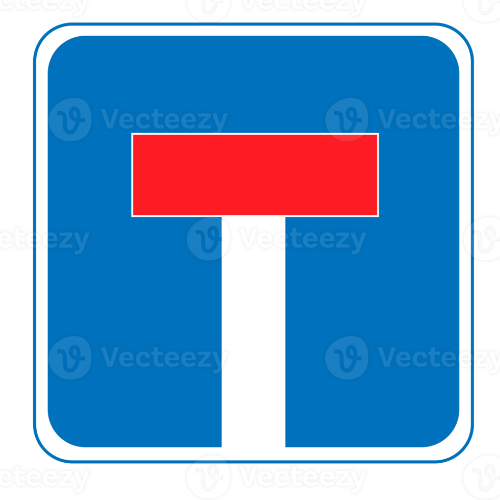 Dead end sign on a blank background. Ideal for traffic, road safety, or urban planning. png