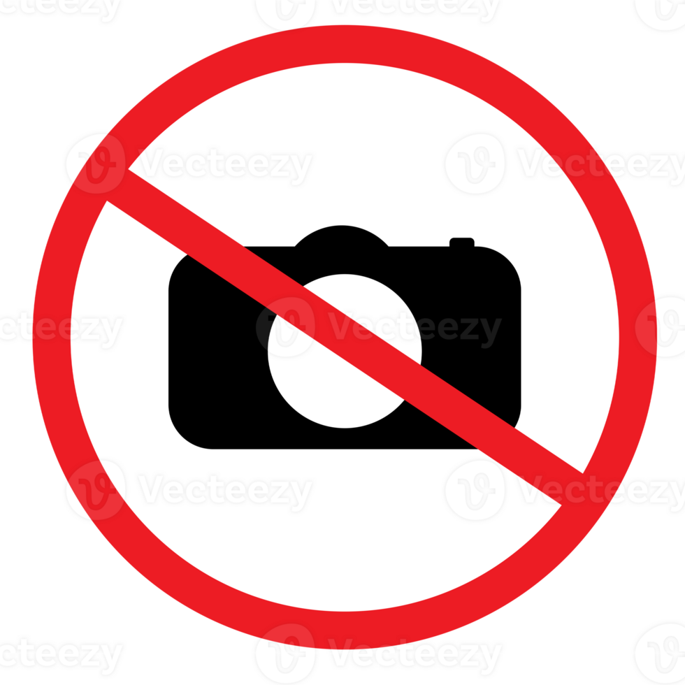 No Photography sign on a blank background. Suitable for security, privacy, or restricted areas. png
