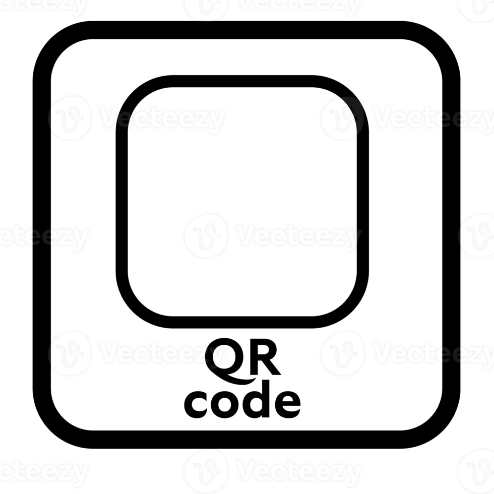 Empty frame sign for QR code on a blank background. Ideal for advertising, promotions, or digital marketing. png