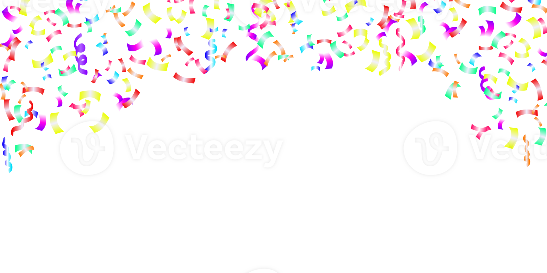 Colored confetti on top of photo on blank background png