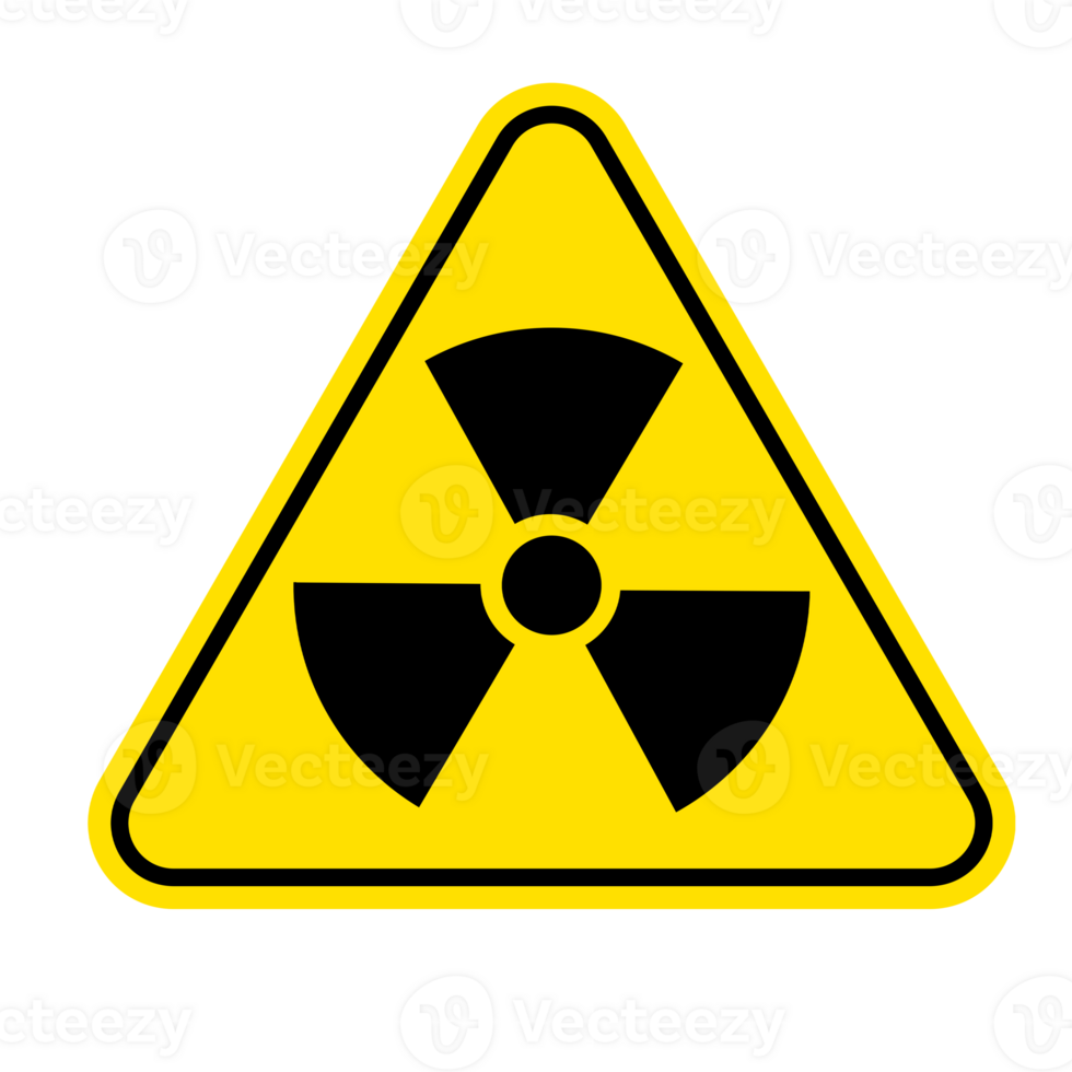 Radiation sign on a blank background. Ideal for safety warnings, hazard identification, or environmental awareness. png