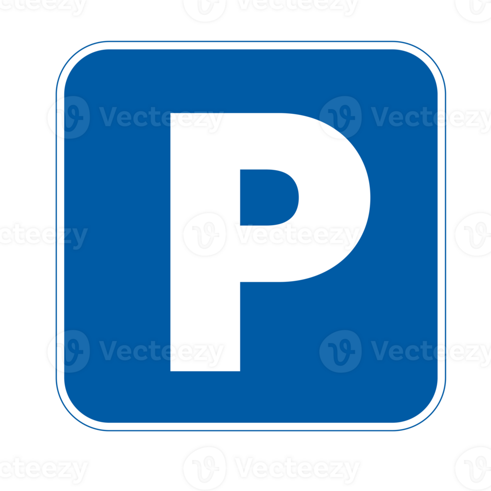 Parking sign on a blank background. Suitable for transportation, urban planning, or public spaces. png