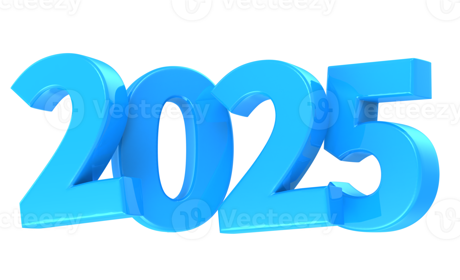 Happy New Year Number 2025 blue png