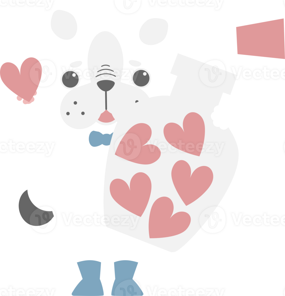 cute and lovely dog holding bottle of heart, happy valentines day, birthday, love concept png